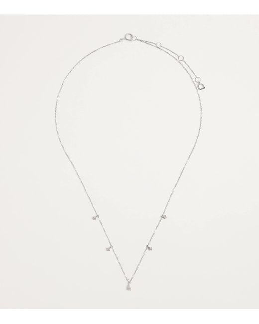 Astrid & Miyu White And Diamond Pear Charm Necklace