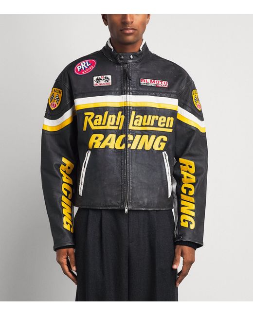 Polo Ralph Lauren Black Racing Leather Jacket for men