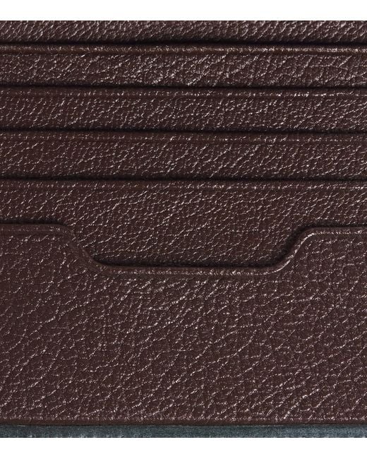Swaine Black Leather Compact Bifold Wallet for men