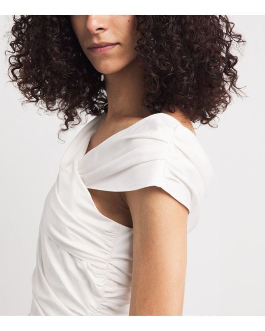 Safiyaa White Cotton Appolline Midi Dress