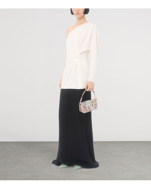 Valentino White Silk Asymmetric Top