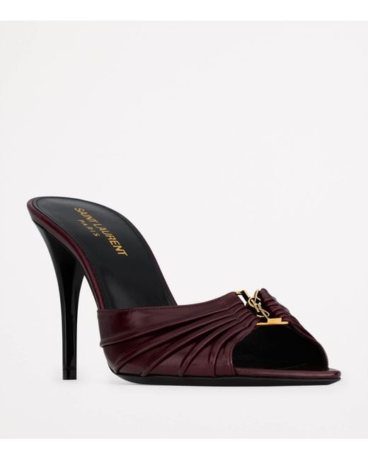 Saint Laurent Purple Leather Babylone Mules 90