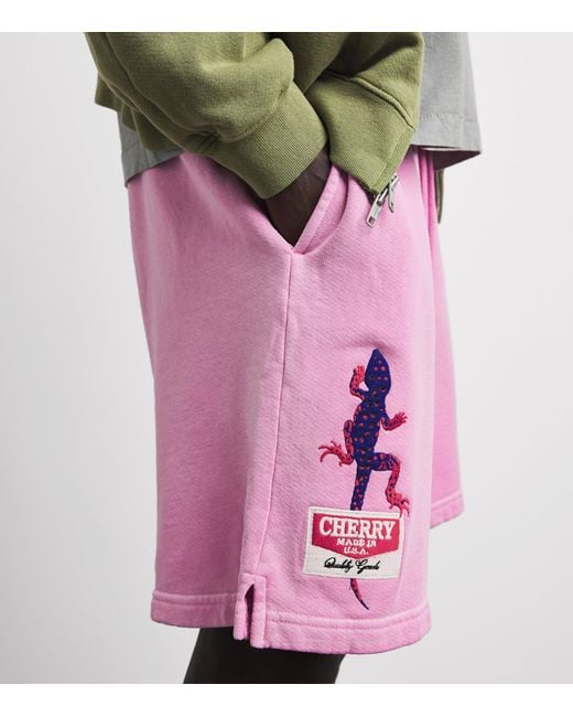 CHERRY LA Pink Gecko Sweatshorts for men