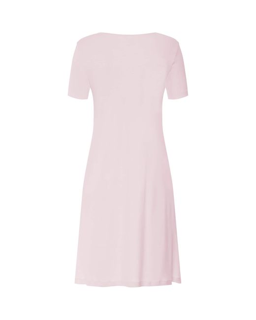 Hanro Pink Cotton Rosaria Short-Sleeve Dress
