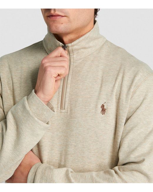 Polo Ralph Lauren Natural Cotton-blend Quarter-zip Sweater for men