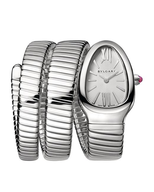 BVLGARI Gray Stainless Steel Serpenti Tubogas Watch