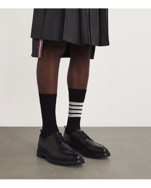 Thom Browne Black Leather Commmando Derby Shoes for men