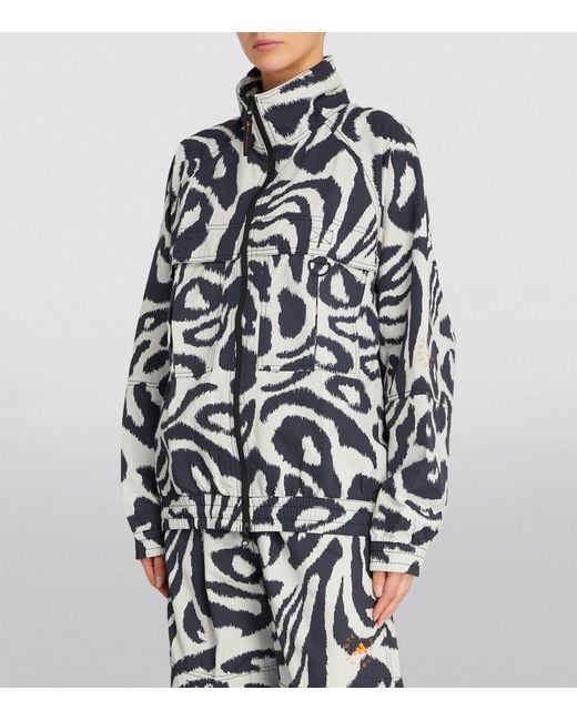 Adidas By Stella McCartney White Woven Zebra Sports Jacket