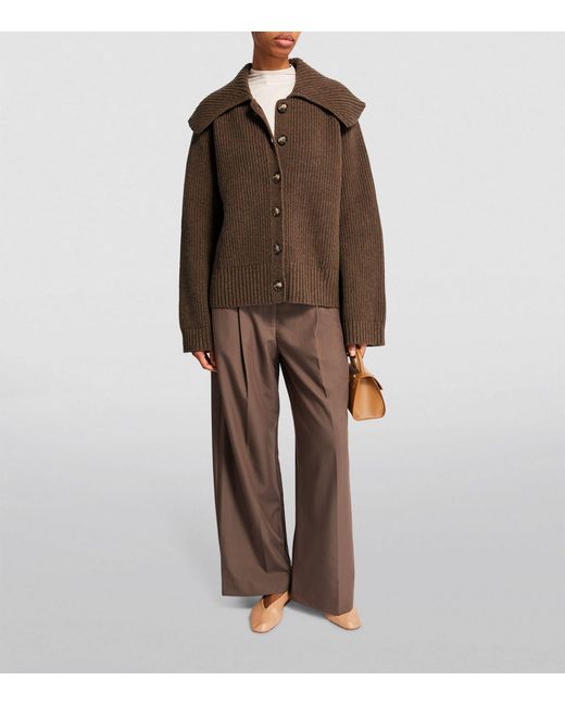Holzweiler Brown Oversized-collar Colby Cardigan