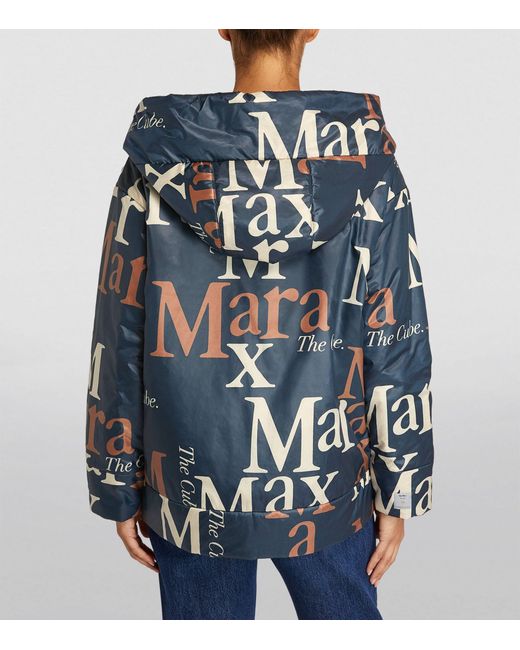 Max Mara Blue Hooded Padded Jacket