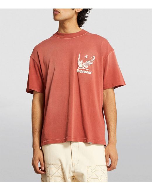 Represent Orange Cotton Spirit Of Summer T-shirt for men