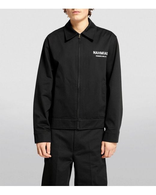 NAHMIAS Black Logo Print Worker Jacket for men