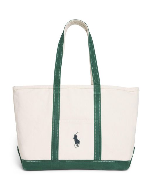 Polo Ralph Lauren White Cotton Canvas Polo Pony Tote Bag for men