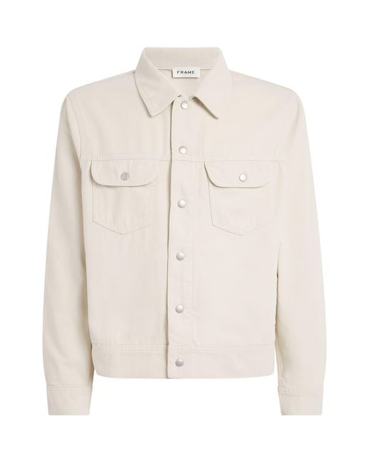 FRAME Natural Cotton Canvas Trucker Jacket for men