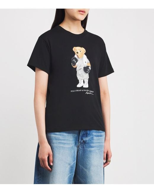 Polo Ralph Lauren Black Cotton Polo Bear T-Shirt