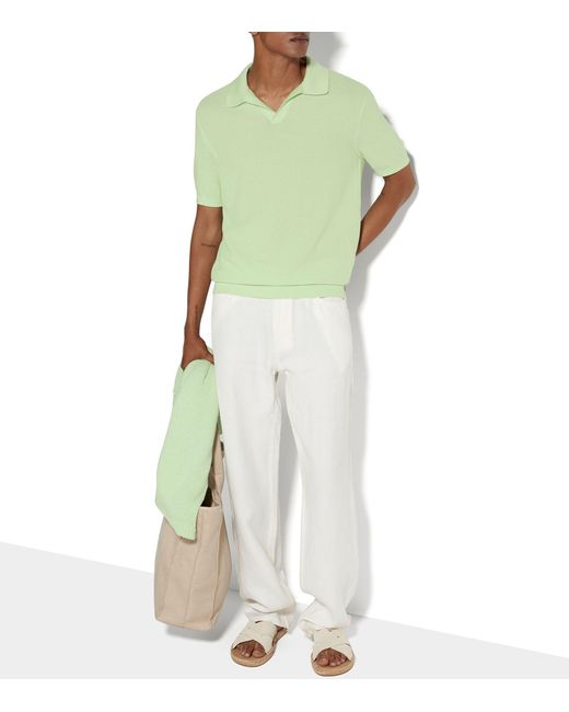 Zegna Green Cotton Knitted Polo Shirt for men