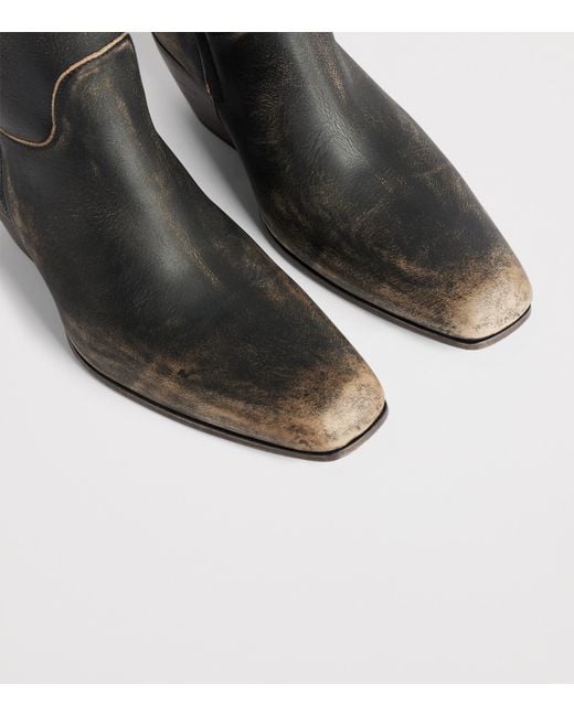 Balenciaga Brown Bullskin Worn-Out Memphis Ankle Boots 55