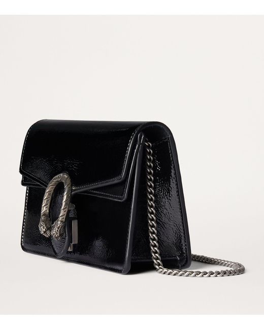 Gucci Black Super Mini Patent Leather Dionysus Shoulder Bag