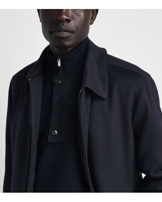 Corneliani Blue Cashmere Collar Jacket for men