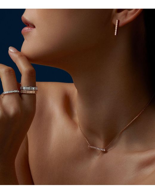 Chopard Metallic And Diamond Ice Cube Necklace