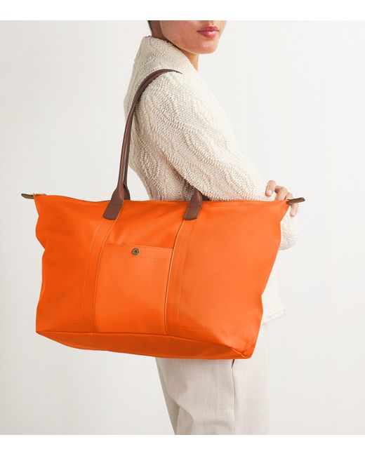 Harrods Orange Medium Nylon Tote Bag