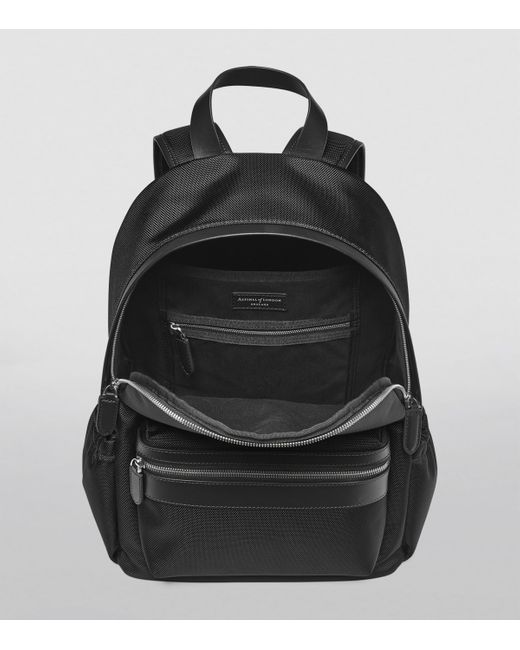 Aspinal Black Nylon Backpack for men