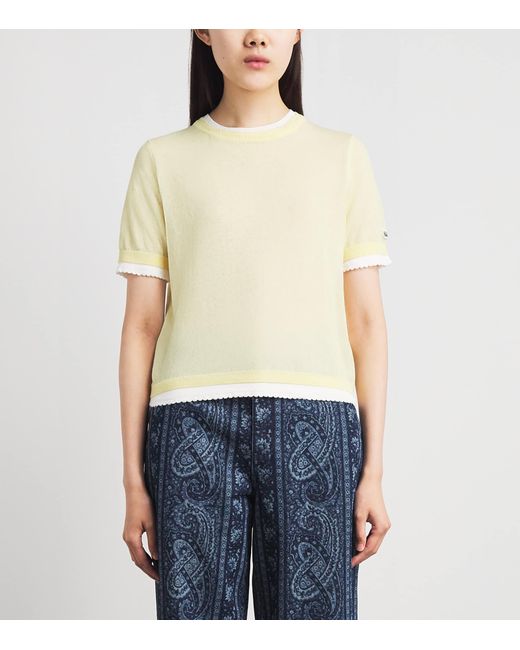 Claudie Pierlot Natural Scalloped Layered Sweater