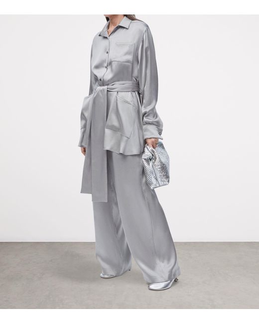 Loewe Gray Exclusive Silk Satin Capsule Donut Chain Pyjama Trousers