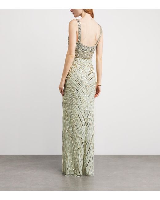 Jenny Packham Metallic Embellished Elixir Gown