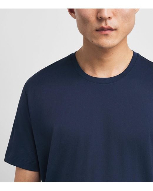 Hanro Blue Cotton Night & Day T-Shirt for men