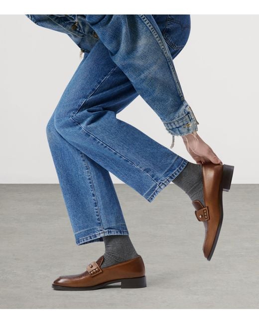 Christian Louboutin Brown Chambelimoc Calfskin Loafers