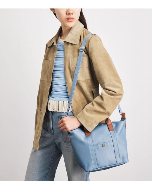 Harrods Blue Grab Nylon Tote Bag