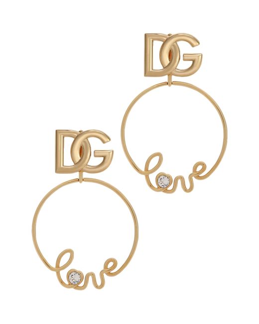 Dolce & Gabbana Metallic Clip-On Logo Earrings