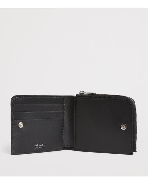 Paul Smith Black Leather Signature Stripe Bifold Wallet for men