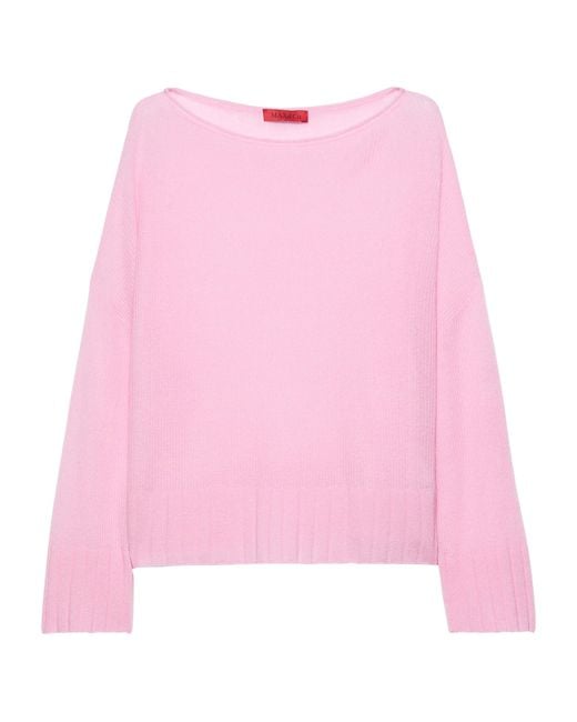 MAX&Co. Pink Wool-Blend Boat-Neck Sweater