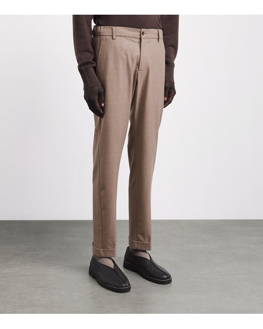 Marco Pescarolo Gray Stretch-Cashmere Trousers for men
