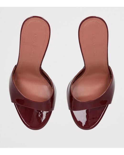 AMINA MUADDI Purple Patent Leather Elodie Heeled Mules 105