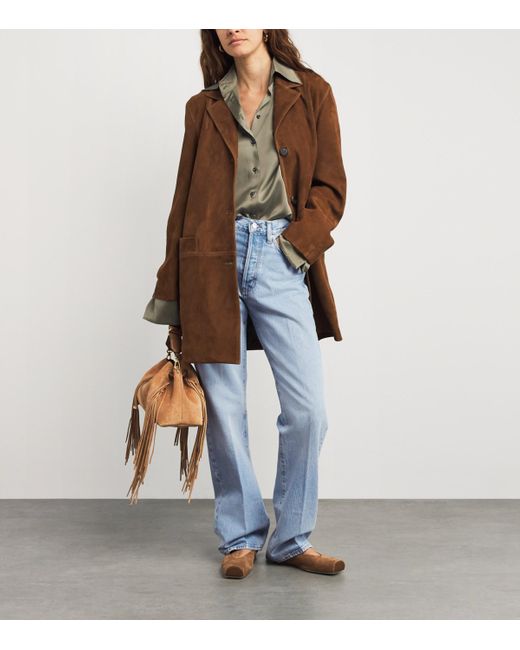 FRAME Blue The Vertical Straight Jeans