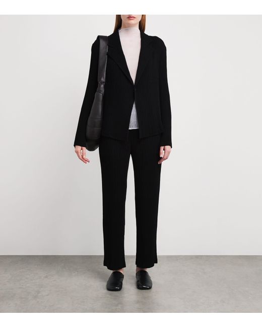 Issey Miyake Black Hatching Pleats Blazer