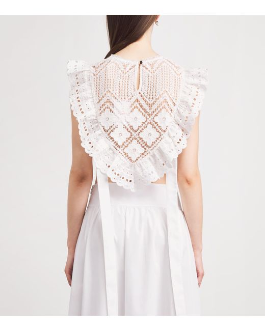 Self-Portrait White Crochet Lace Blouse