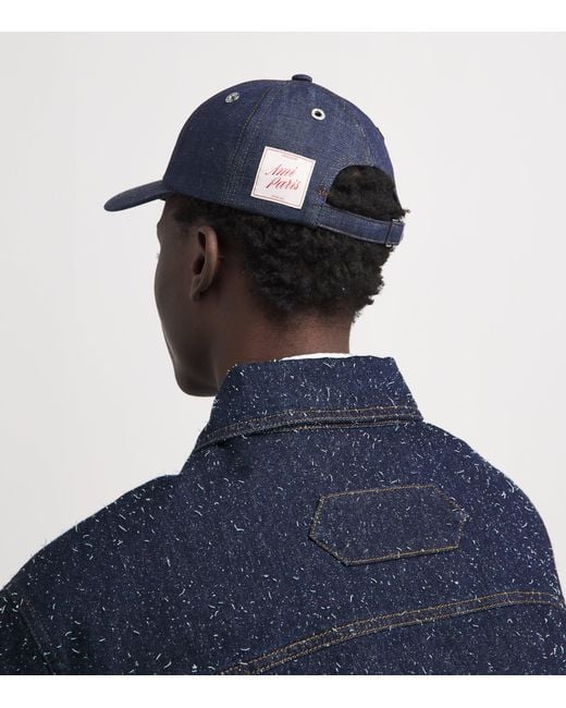 AMI Blue Denim Heritage Patch Cap for men