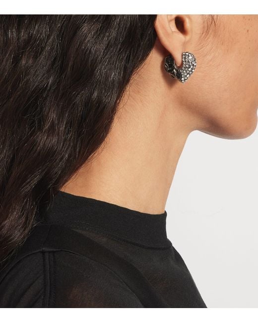Balenciaga Metallic Xs Crystal Midnight Earrings