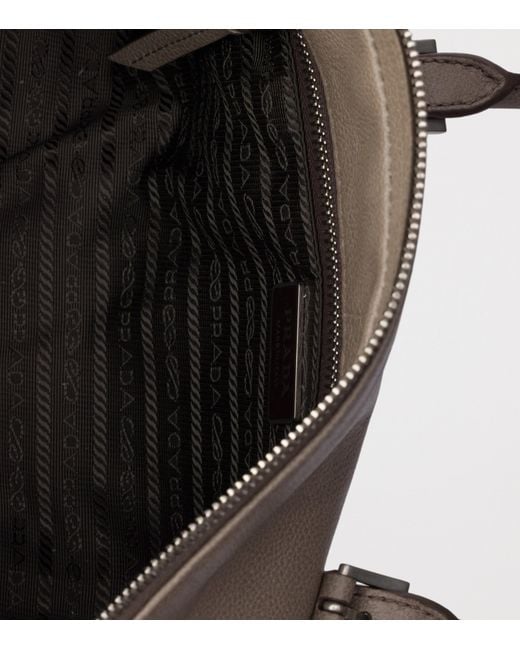 Prada Brown Medium Leather Bonnie Top-Handle Bag