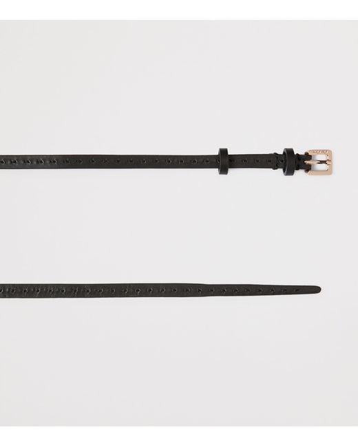 Max Mara Metallic Leather Slim Belt