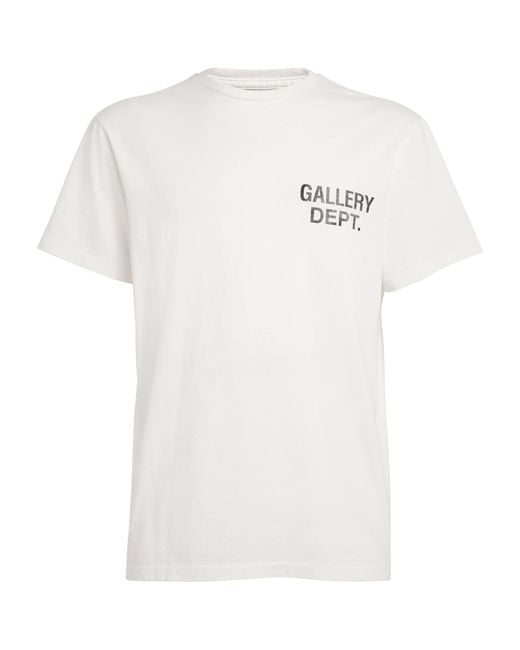 GALLERY DEPT. White Cotton Logo T-Shirt for men