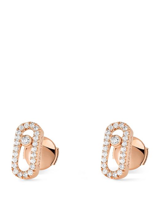 Messika Natural Rose Gold And Diamond Move Uno Stud Earrings