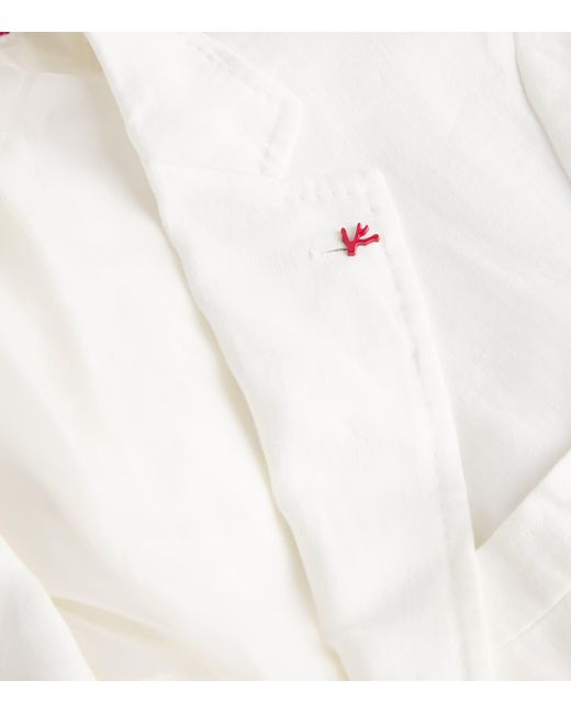 Isaia White Linen Capri Blazer for men