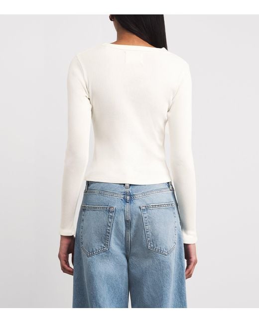 Citizens of Humanity White Ribbed Kari Cardigan