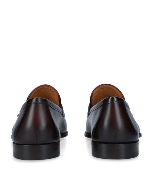 Magnanni Shoes Black Leather Delos Dress Loafers for men