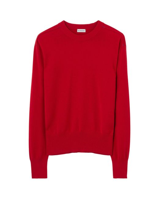 Burberry Red Wool Crewneck Sweater for men